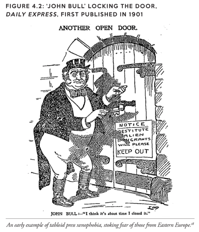 'John Bull' Locking the door, Dailey Express, first published in 1901