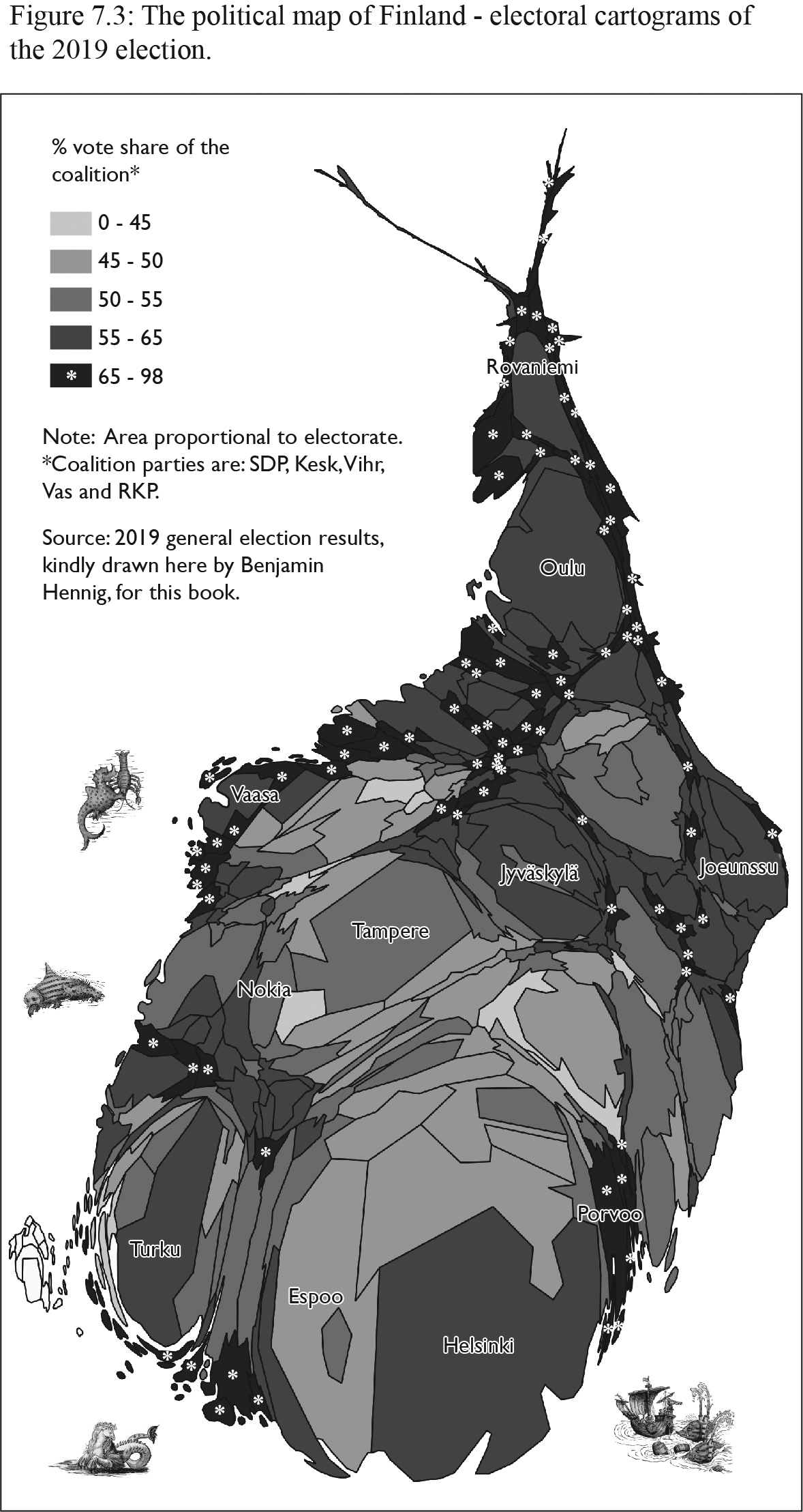 Figure 7.3 (Part I): Source: 2019 general election results, kindly drawn by Benjamin Hennig, for this book.