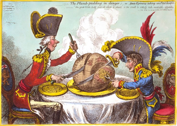 The Plumb-pudding in danger – or – State Epicures taking un Petit Souper by Gillray